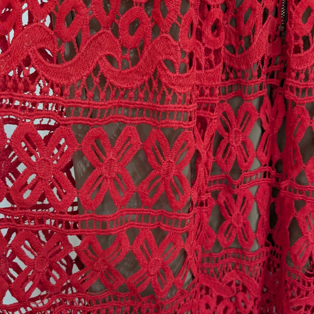 Nasty Gal NWT Isobel Red Crochet Lace Maxi Dress Sz Small Isobel Sheer Boho - Picture 9 of 15